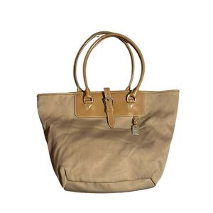 Dooney & Bourke Vintage Tan Tote Bag made in USA with original metal hangtag